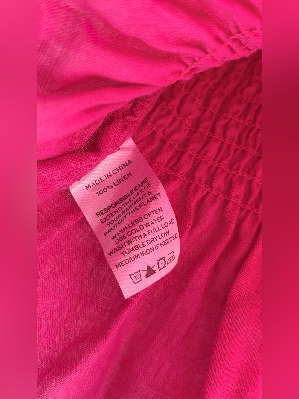 Hill House Pink "The Paz" Linen Nap Top Ruffle sz XS - Picture 9 of 11
